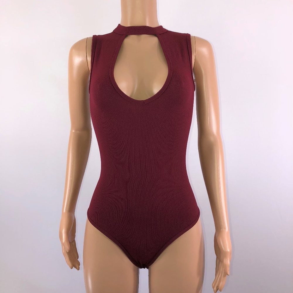 Prime Cut Burgundy Bodysuit W/Keyhole Design
